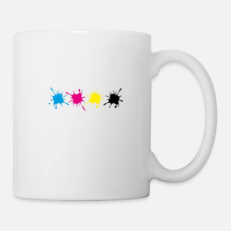 Farbkleckse - Tasse - Weiß