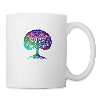 Lebensbaum Meditation Baum des Lebens Yoga - Tasse - Weiß - Rechts