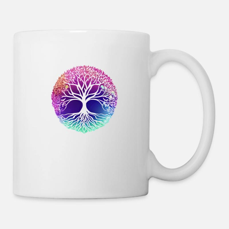 Lebensbaum Yoga Baum des Lebens Meditation - Tasse - Weiß