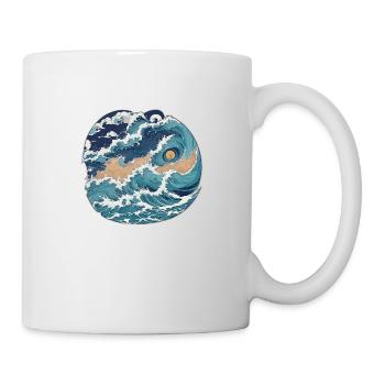 Japan Wellen Kunst - Tasse - Weiß - Rechts