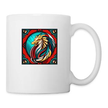 Drache - Mittelalter - Asien - Chinesischer Drache - Japan - Tasse - Weiß - Rechts
