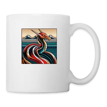 Drache - Mittelalter - Asien - Chinesischer Drache - Japan - Tasse - Weiß - Rechts