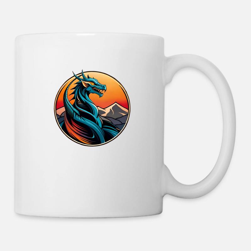 Drache - Mittelalter - Asien - Chinesischer Drache - Japan - Tasse - Weiß