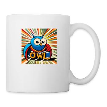 Eule - Eule - Zeichnung Illustration Vogel - Tasse - Weiß - Rechts