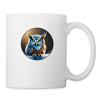 Eule - Eule - Zeichnung Illustration Vogel - Tasse - Weiß - Rechts