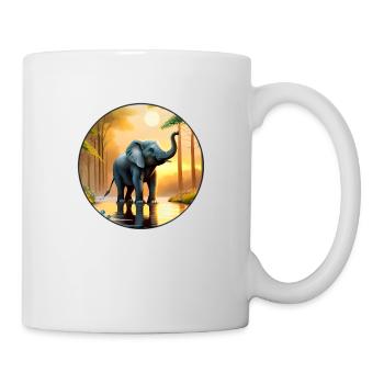 Elefant Illustration Zeichnung Geschenk Tier Natur - Tasse - Weiß - Rechts