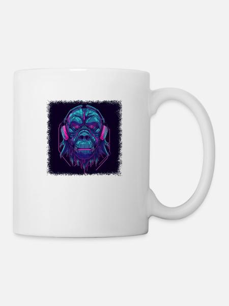 birthday monkey ape gift happy statement bday - Tasse - Weiß