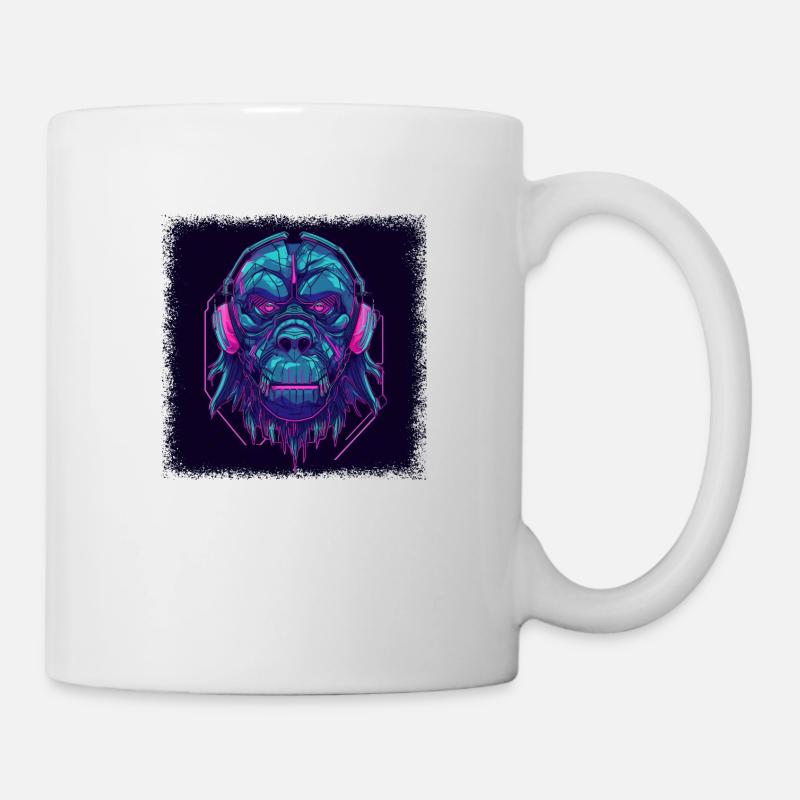 birthday monkey ape gift happy statement bday - Tasse - Weiß