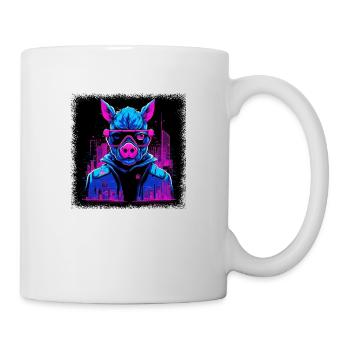 Drôle de cochon LittlemandyArt Animal Shelter Végétarien - Mug blanc - blanc - Droite