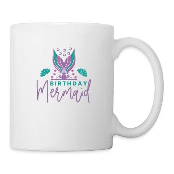 Birthday Mermaid, Mermaids Birthday Party - Mug blanc - blanc - Droite