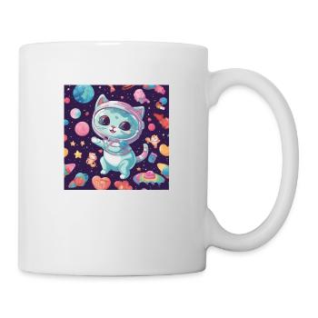 Katze im Weltall Vol.7 - Tasse - Weiß - Rechts