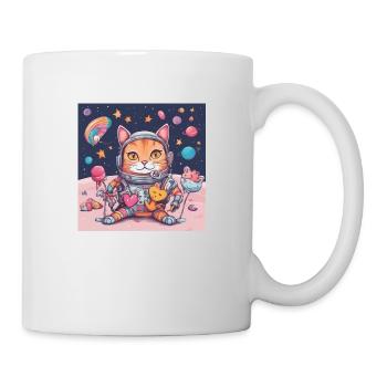 Katze im Weltall Vol.8 - Tasse - Weiß - Rechts