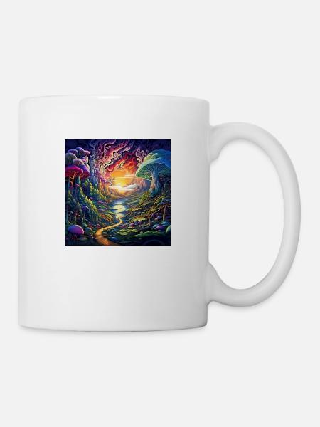 trippy Landschaft - Tasse - Weiß