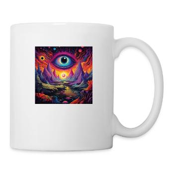 trippy surreales Auge in magischer Landschaft - Tasse - Weiß - Rechts