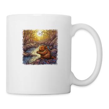 beaver tee shirt bday animal lovers statement - Tasse - Weiß - Rechts