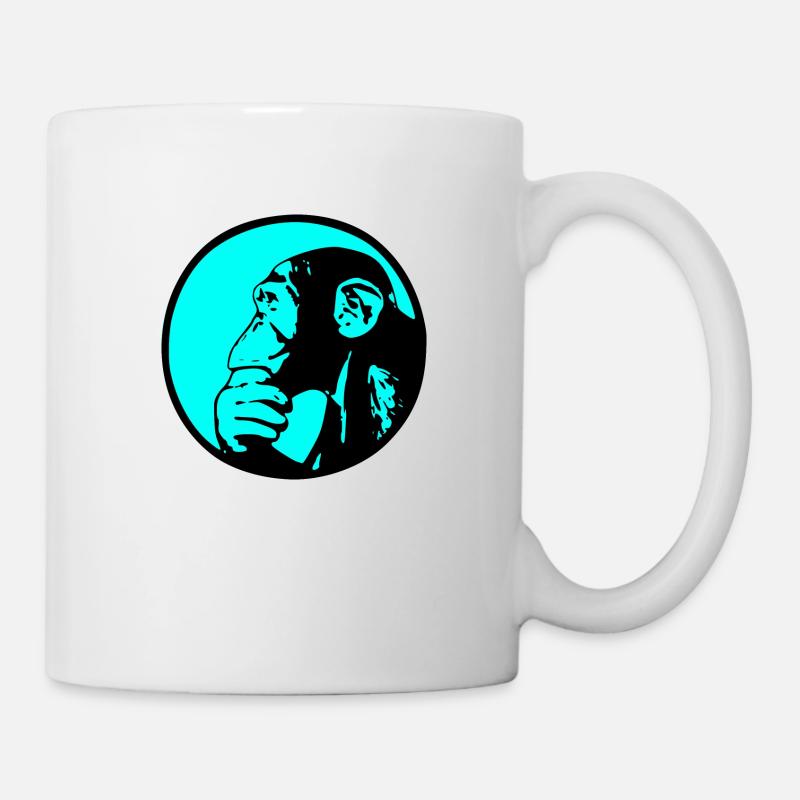 Chimpanzé singe pensant - Mug blanc - blanc