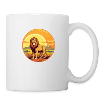the lion in the savannah - Mug - white - Right