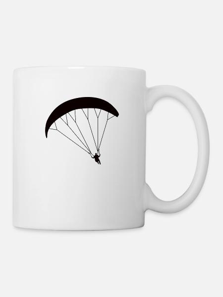 Gleitschirmflieger Siluette - Tasse - Weiß