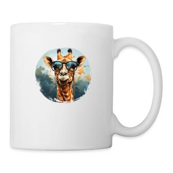 Girafe hipster animale avec des lunettes de soleil drôle - Mug blanc - blanc - Droite