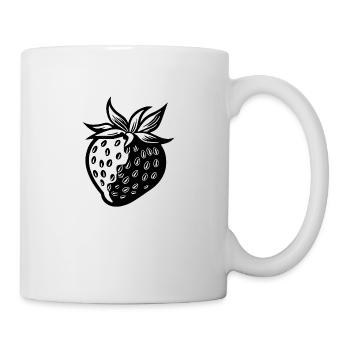 Erdbeere Obst Frucht - Tasse - Weiß - Rechts