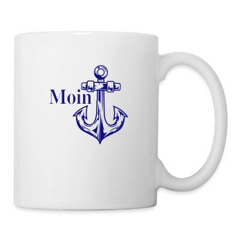 Moin mit Anker - Tasse - Weiß - Rechts