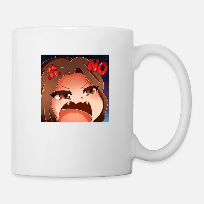 Sarahs ASMR House Merch - Wütend "NO" - Tasse - Weiß
