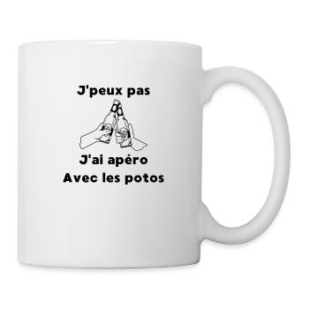J'peux pas j'ai apéro avec les potos - Mug blanc - blanc - Droite