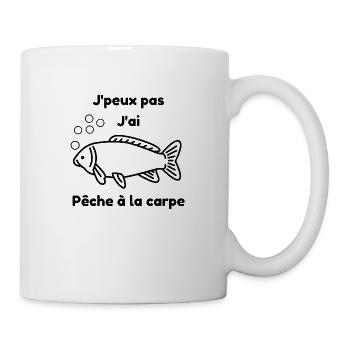 J'peux pas j'ai pêche à la carpe - Mug blanc - blanc - Droite