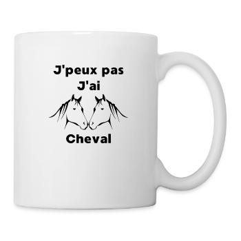 J'peux pas j'ai cheval - Mug blanc - blanc - Droite
