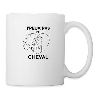 J'peux pas j'ai cheval - Mug blanc - blanc - Droite