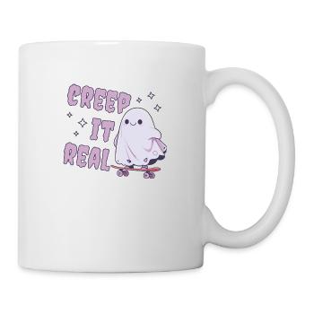 Niedlicher Geist auf einem Skateboard | Creep it Real - Tasse - Weiß - Rechts