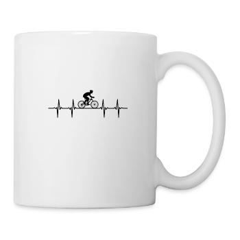 Radfahrer Herzschlag Design Rennradfahrer - Tasse - Weiß - Rechts