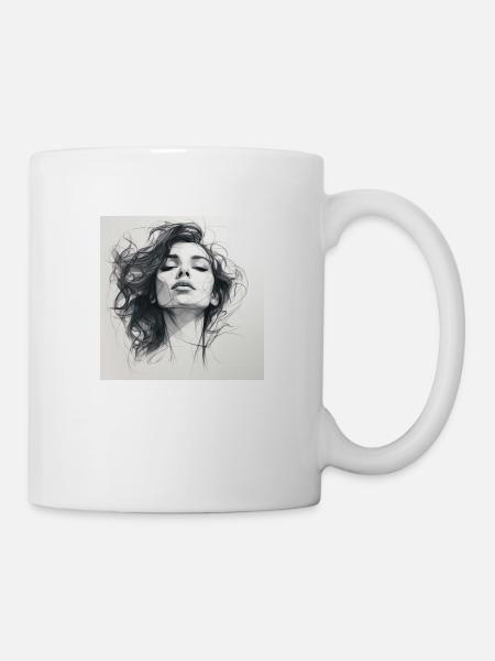 One Line Woman - Tasse - Weiß