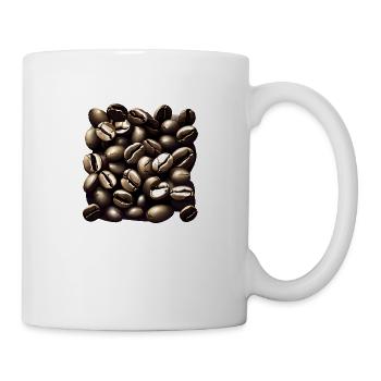 Café cadeau Grain de café Tasse de café Caféine - Mug blanc - blanc - Droite
