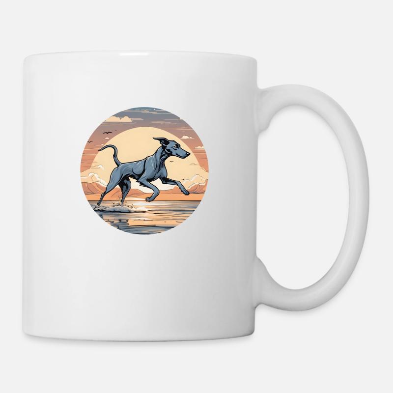 Lurcher by the Sea - Mug - white