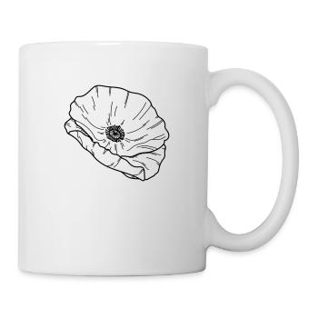 Mohn Blume Blüte - Tasse - Weiß - Rechts