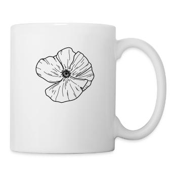 Mohn Blume 03 Zeichenfläche 2 Kopieren - Tasse - Weiß - Rechts