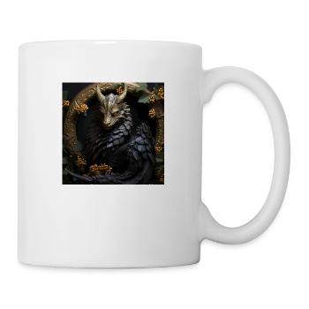 Drache schwarz gold - Tasse - Weiß - Rechts