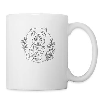 couronne de fleurs de chat - Mug blanc - blanc - Droite