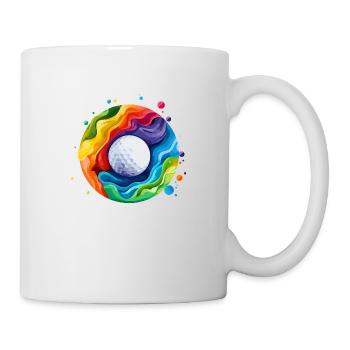 colorful golf ball logo - Mug - white - Right