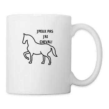 J'PEUX PAS J'AI CHEVAL - Mug blanc - blanc - Droite