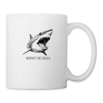 Respect The Locals (including Sharks) - Tasse - Weiß - Rechts