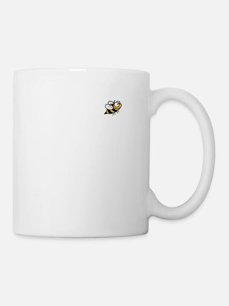 Lustige Niedliche fliegende Biene Hummel Liebe - Tasse - Weiß