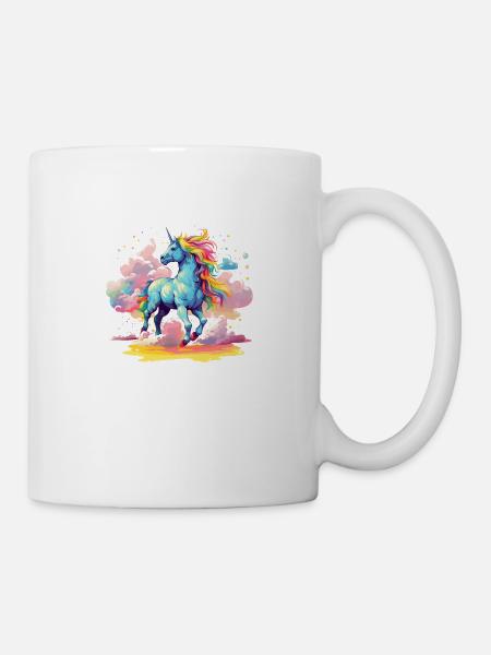 das bunte Einhorn - Tasse - Weiß