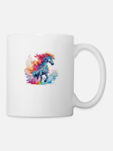 im bunten Galopp - Tasse - Weiß