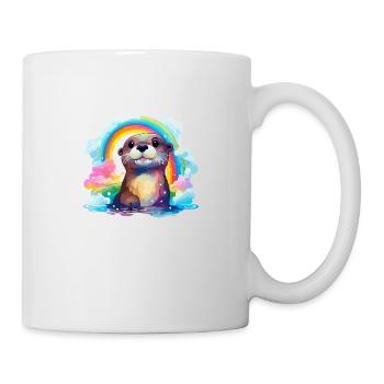 der Otter im Regenbogen - Tasse - Weiß - Rechts