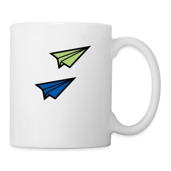 Avion en papier - Mug blanc - blanc - Droite
