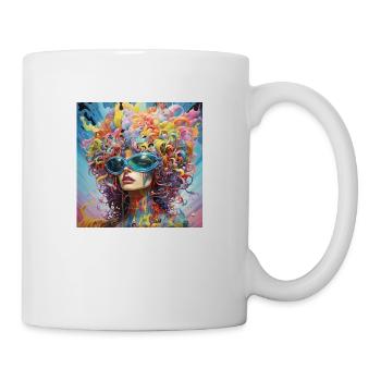 Woman with colorful hair - Mug - white - Right