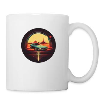 Futuristic Nostalgia - Retro Car - Mug - white - Right