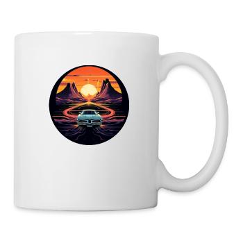 Retro Auto in der Wüste - Tasse - Weiß - Rechts